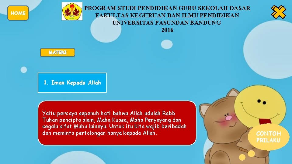 PROGRAM STUDI PENDIDIKAN GURU SEKOLAH DASAR FAKULTAS KEGURUAN DAN ILMU PENDIDIKAN UNIVERSITAS PASUNDAN BANDUNG