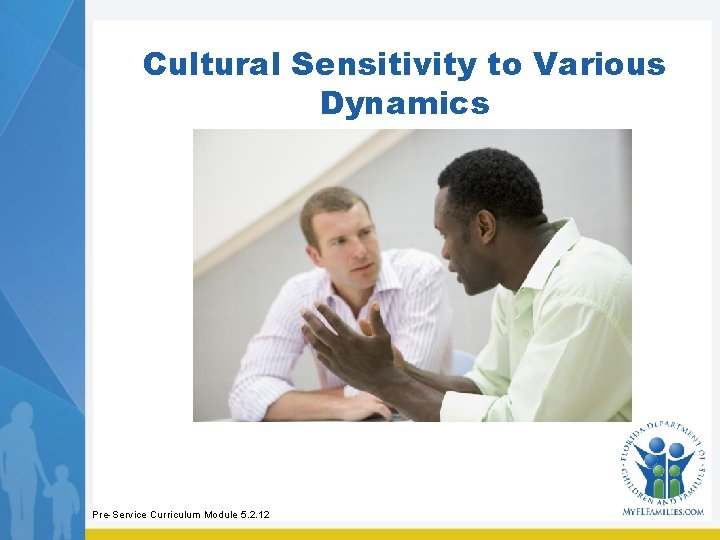 Cultural Sensitivity to Various Dynamics Pre-Service Curriculum Module 5. 2. 12 