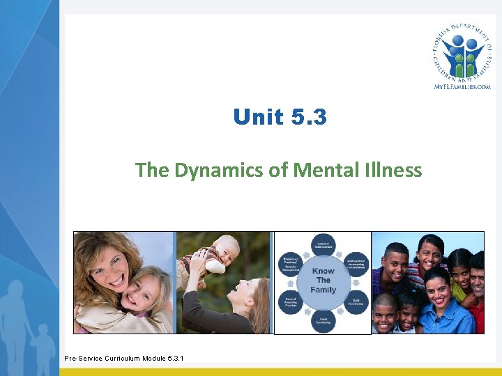 Unit 5. 3 The Dynamics of Mental Illness Pre-Service Curriculum Module 5. 3. 1