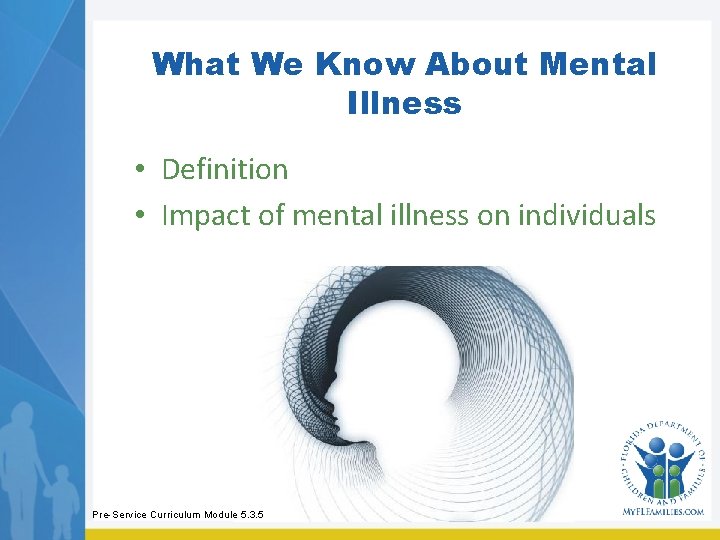 What We Know About Mental Illness • Definition • Impact of mental illness on