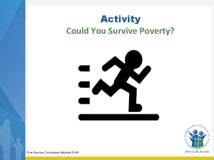 Activity Could You Survive Poverty? Pre-Service Curriculum Module 5. 4. 4 