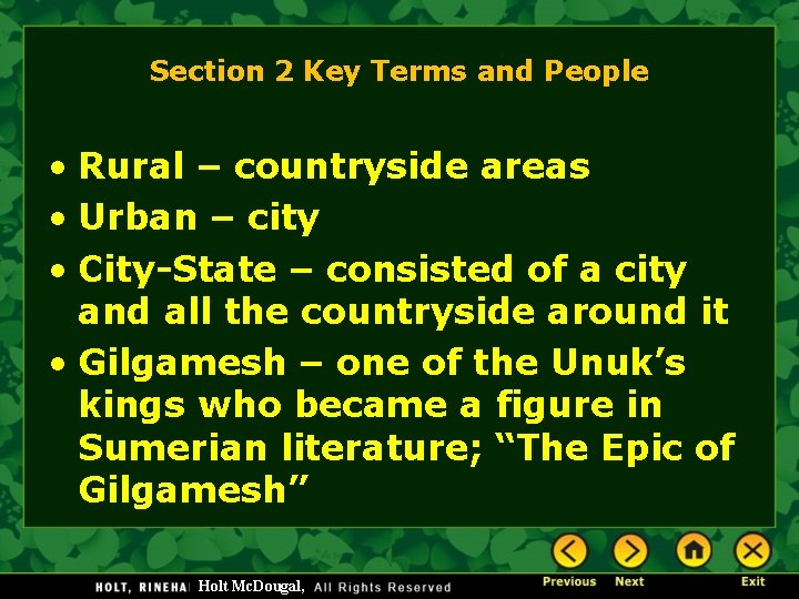 Section 2 Key Terms and People • Rural – countryside areas • Urban –