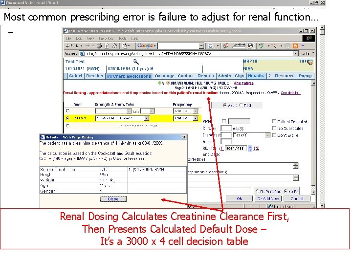 Most common prescribing error is failure to adjust for renal function… Renal Dosing Calculates