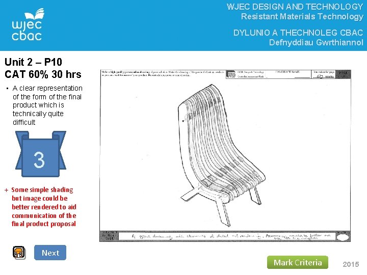 WJEC DESIGN AND TECHNOLOGY Resistant Materials Technology DYLUNIO A THECHNOLEG CBAC Defnyddiau Gwrthiannol Unit