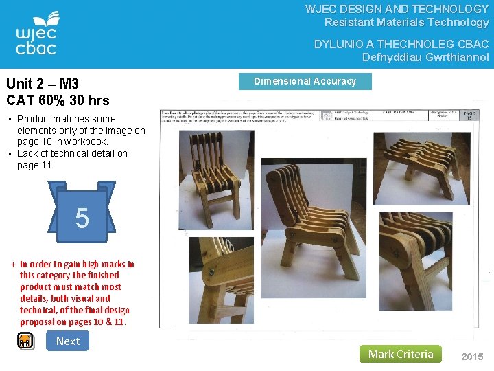 WJEC DESIGN AND TECHNOLOGY Resistant Materials Technology DYLUNIO A THECHNOLEG CBAC Defnyddiau Gwrthiannol Unit