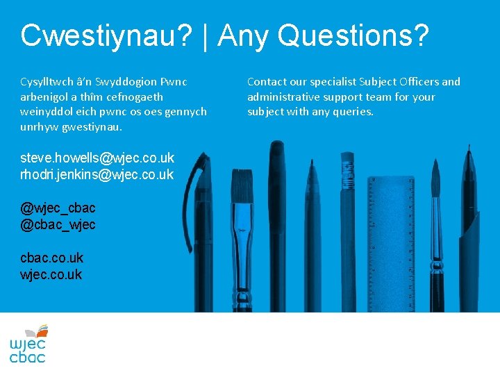 WJEC DESIGN AND TECHNOLOGY Resistant Materials Technology Cwestiynau? | Any Questions? DYLUNIO A THECHNOLEG