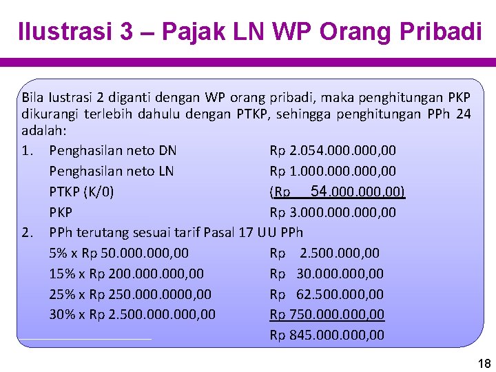 Ilustrasi 3 – Pajak LN WP Orang Pribadi Bila Iustrasi 2 diganti dengan WP