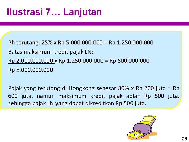 Ilustrasi 7… Lanjutan Ph terutang: 25% x Rp 5. 000 = Rp 1. 250.