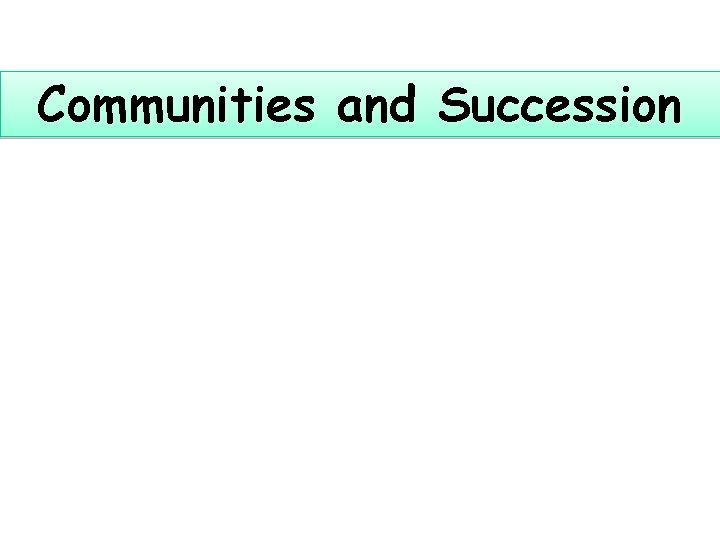 Communities and Succession 