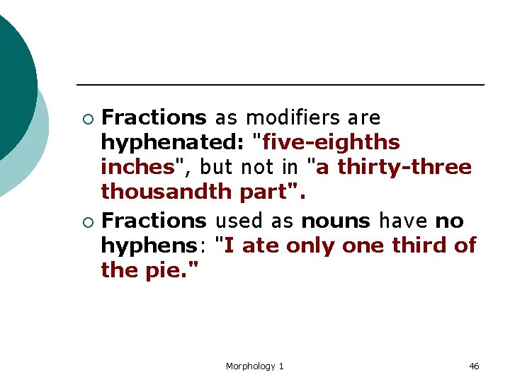 Fractions as modifiers are hyphenated: "five-eighths inches", but not in "a thirty-three thousandth part".