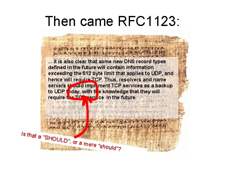 Then came RFC 1123: . . . it is also clear that some new