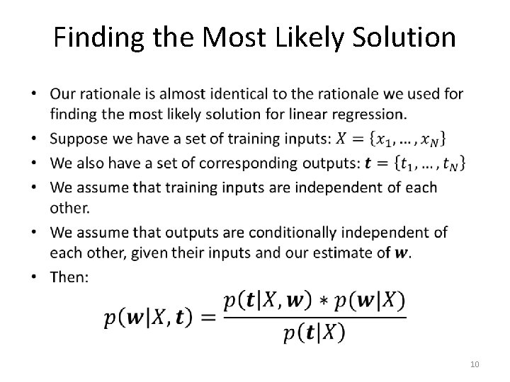 Finding the Most Likely Solution • 10 