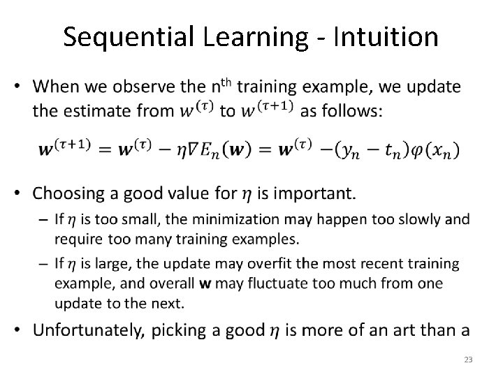 Sequential Learning - Intuition • 23 