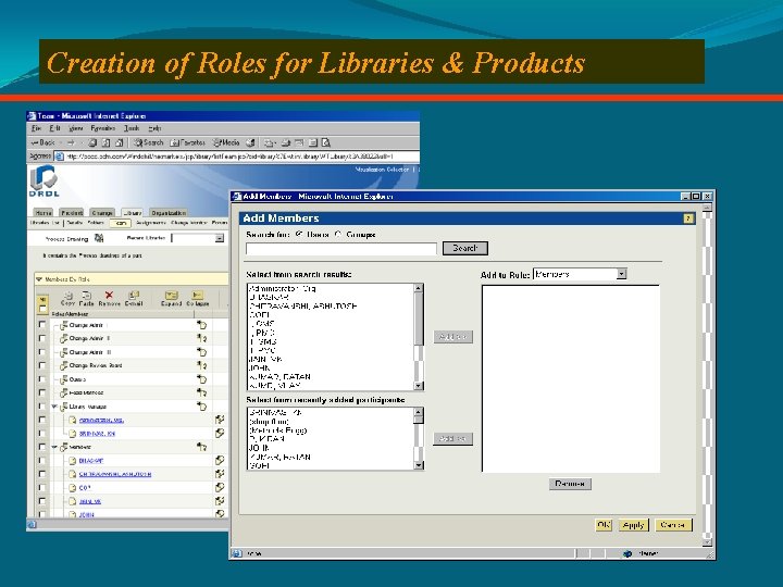 Creation of Roles for Libraries & Products 