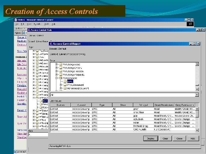 Creation of Access Controls 