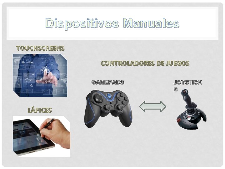 Dispositivos Manuales TOUCHSCREENS CONTROLADORES DE JUEGOS GAMEPADS LÁPICES JOYSTICK S Dispositivos Manuales TOUCHSCREENS CONTROLADORES DE JUEGOS GAMEPADS LÁPICES JOYSTICK S