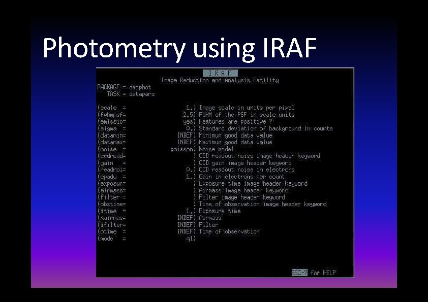 Photometry using IRAF 