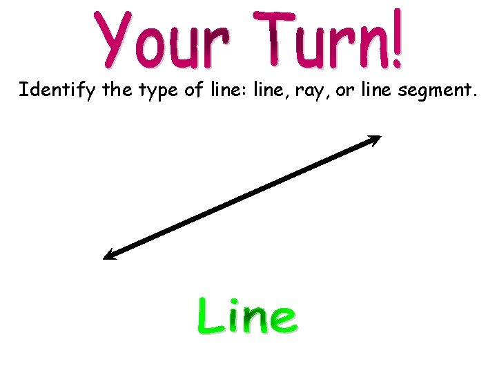 Identify the type of line: line, ray, or line segment. 