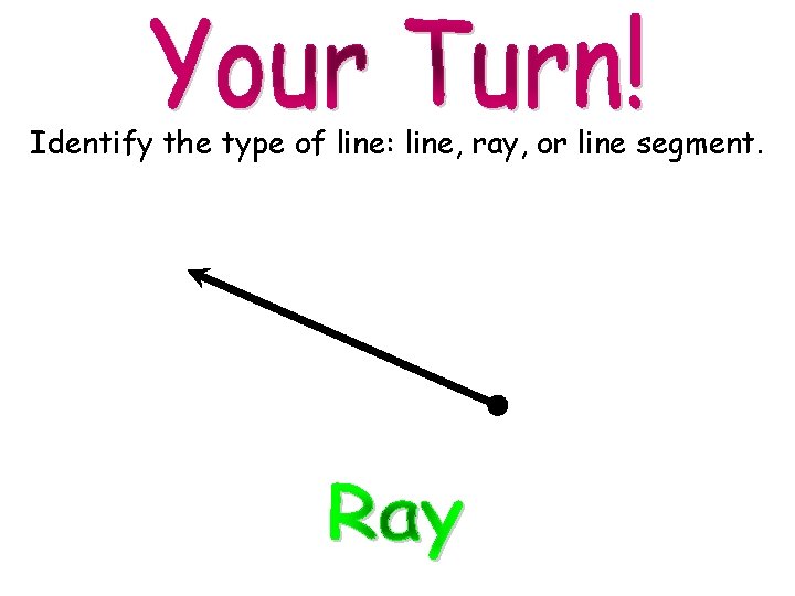 Identify the type of line: line, ray, or line segment. 