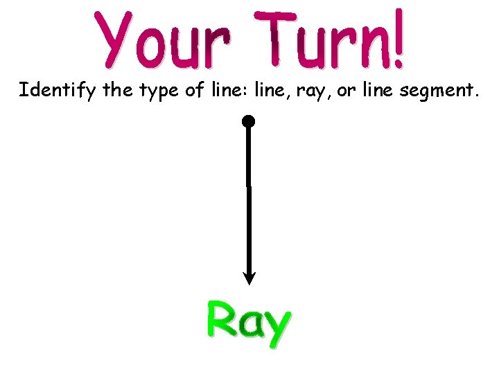 Identify the type of line: line, ray, or line segment. 