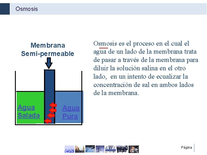 Osmosis Membrana Semi-permeable Agua Salada Osmosis es el proceso en el cual el agua