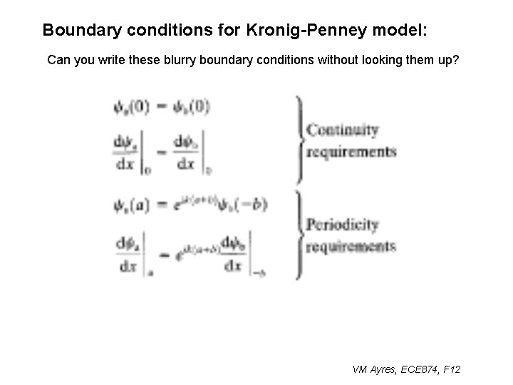 Boundary conditions for Kronig-Penney model: Can you write these blurry boundary conditions without looking