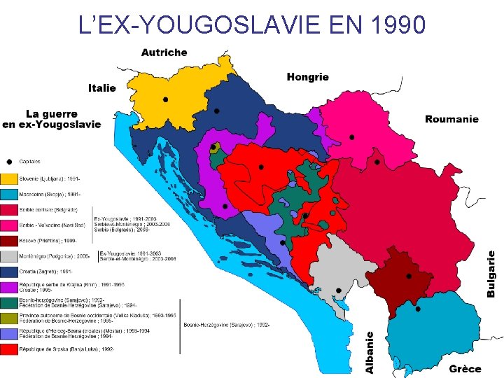 L’EX-YOUGOSLAVIE EN 1990 • Carte yougo 17 