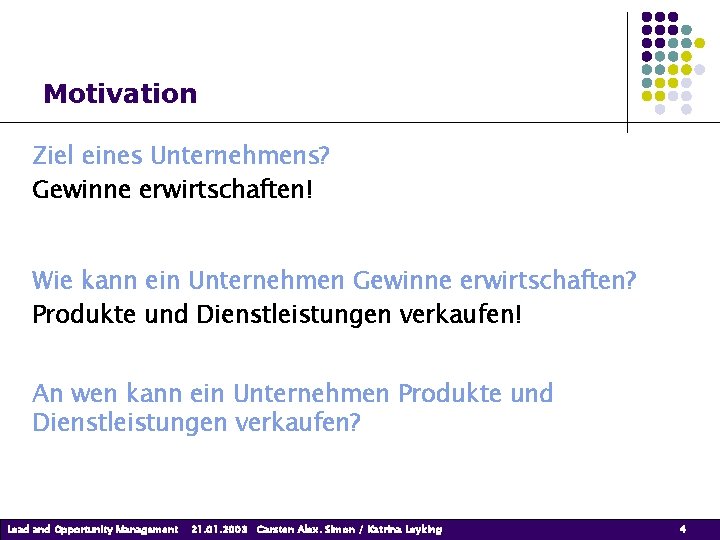Motivation Ziel eines Unternehmens? Gewinne erwirtschaften! Wie kann ein Unternehmen Gewinne erwirtschaften? Produkte und Motivation Ziel eines Unternehmens? Gewinne erwirtschaften! Wie kann ein Unternehmen Gewinne erwirtschaften? Produkte und