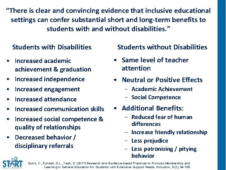 “There is clear and convincing evidence that inclusive educational settings can confer substantial short