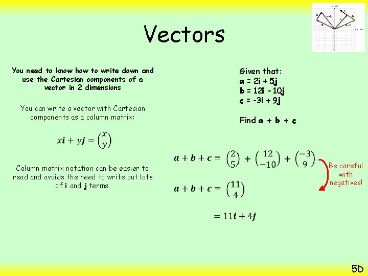 Vectors Given that: a = 2 i + 5 j b = 12 i
