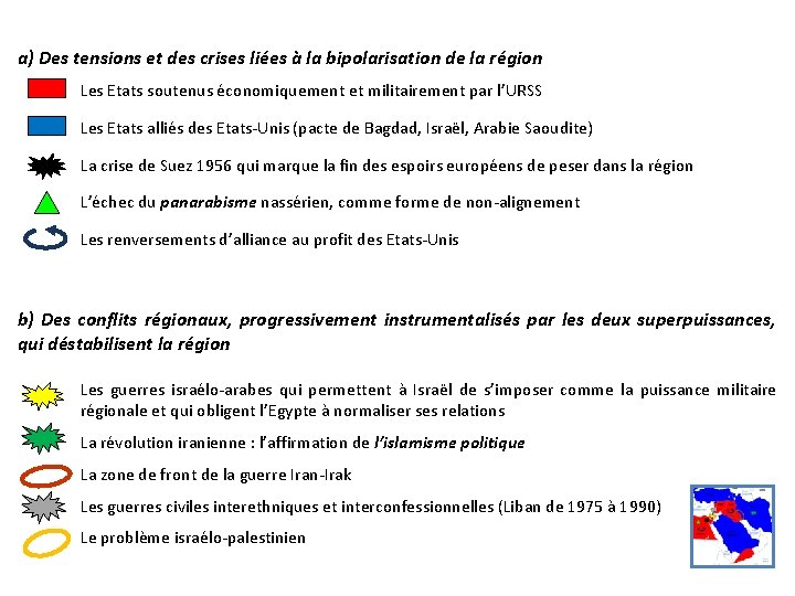 a) Des tensions et des crises liées à la bipolarisation de la région Les