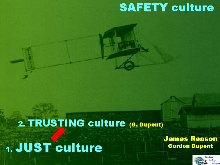 SAFETY culture 2. 1. TRUSTING culture JUST culture (G. Dupont) James Reason Gordon Dupont