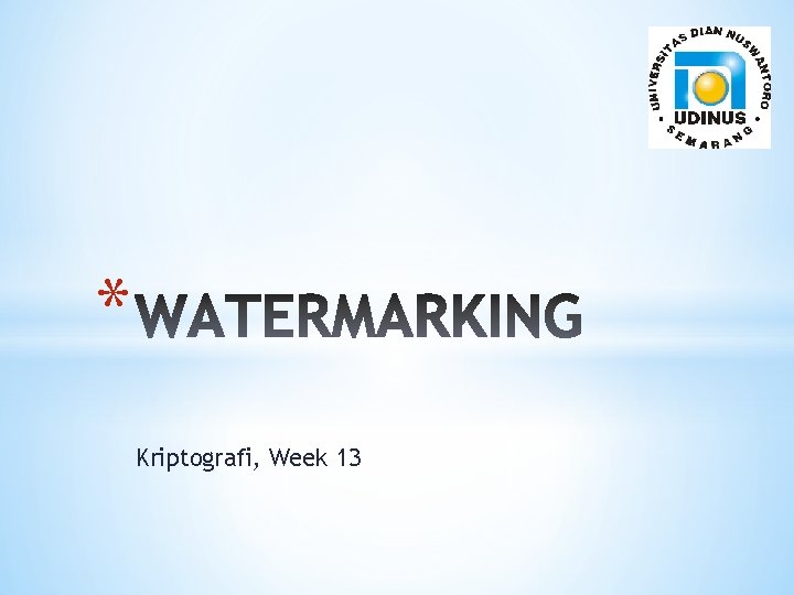 * Kriptografi, Week 13 