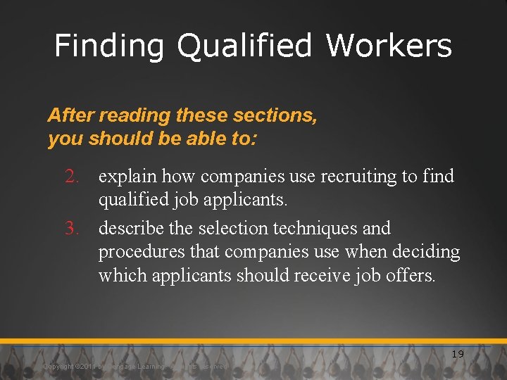 Finding Qualified Workers After reading these sections, you should be able to: 2. explain Finding Qualified Workers After reading these sections, you should be able to: 2. explain