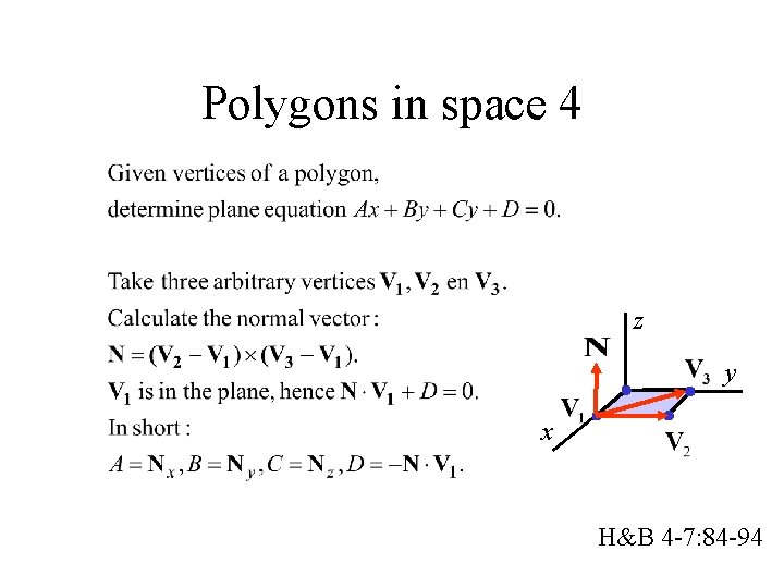Polygons in space 4 z y x H&B 4 -7: 84 -94 