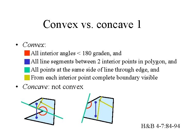 Convex vs. concave 1 • Convex: – – All interior angles < 180 graden,