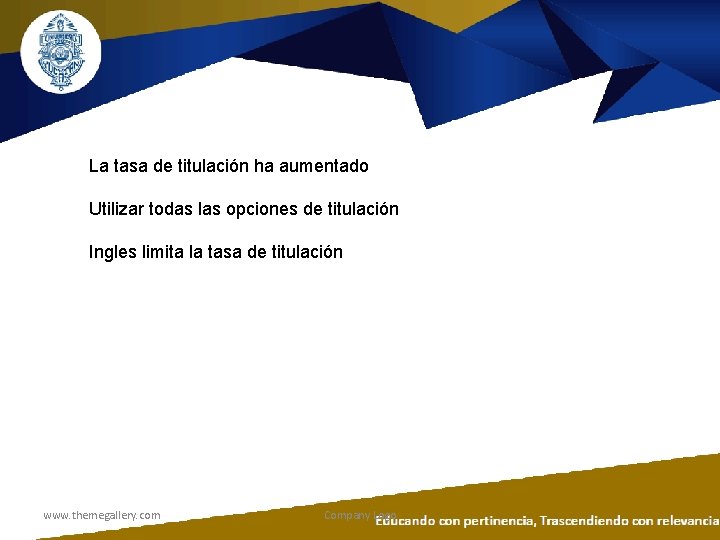 La tasa de titulación ha aumentado Utilizar todas las opciones de titulación Ingles limita La tasa de titulación ha aumentado Utilizar todas las opciones de titulación Ingles limita