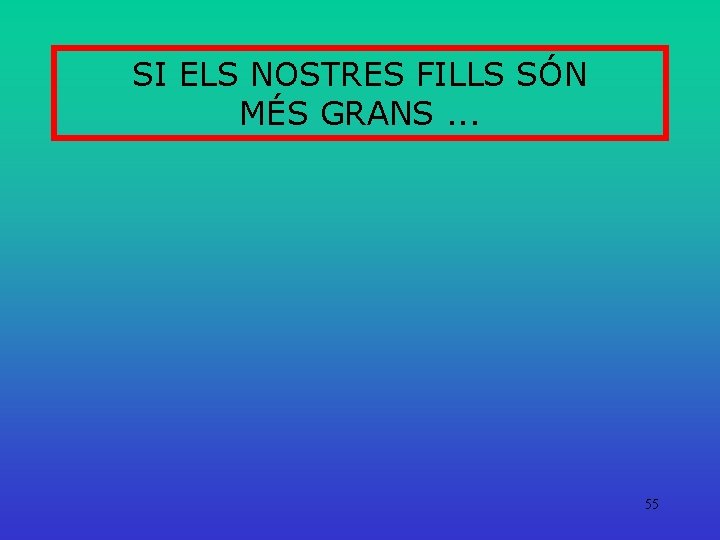 SI ELS NOSTRES FILLS SÓN MÉS GRANS. . . 55 