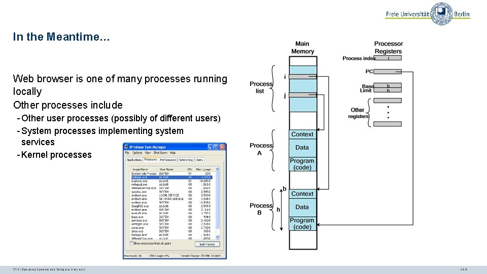 In the Meantime… Web browser is one of many processes running locally Other processes