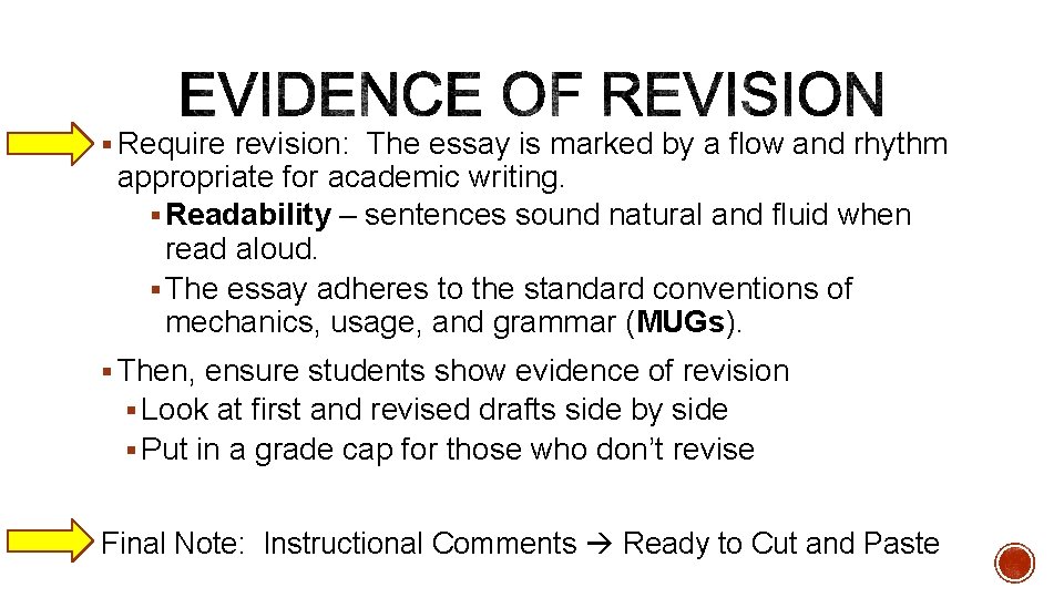 § Require revision: The essay is marked by a flow and rhythm appropriate for