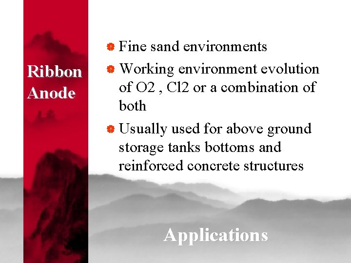 | Fine Ribbon Anode sand environments | Working environment evolution of O 2 ,