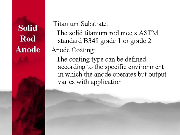 Solid Rod Anode Titanium Substrate: The solid titanium rod meets ASTM standard B 348