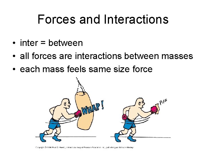 Forces and Interactions • inter = between • all forces are interactions between masses