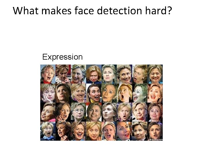 What makes face detection hard? Expression 