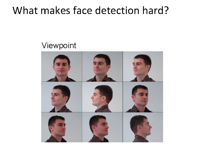 What makes face detection hard? Viewpoint 