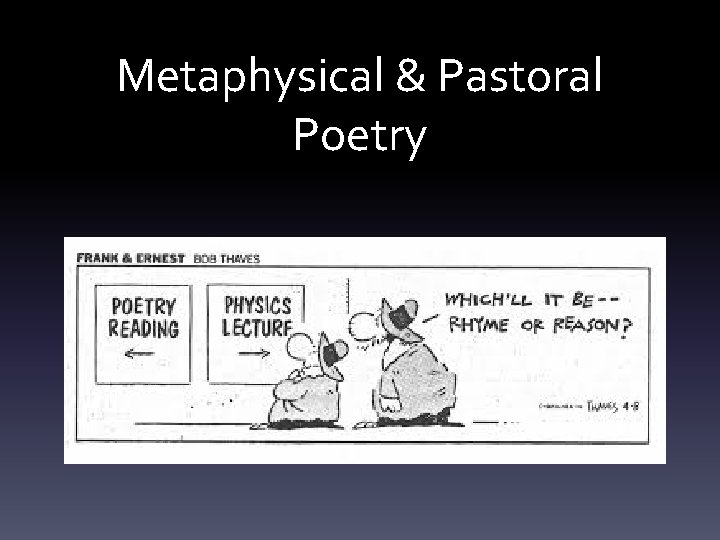 Metaphysical & Pastoral Poetry 