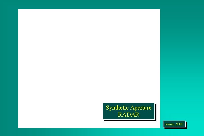Synthetic Aperture RADAR Jensen, 2000 