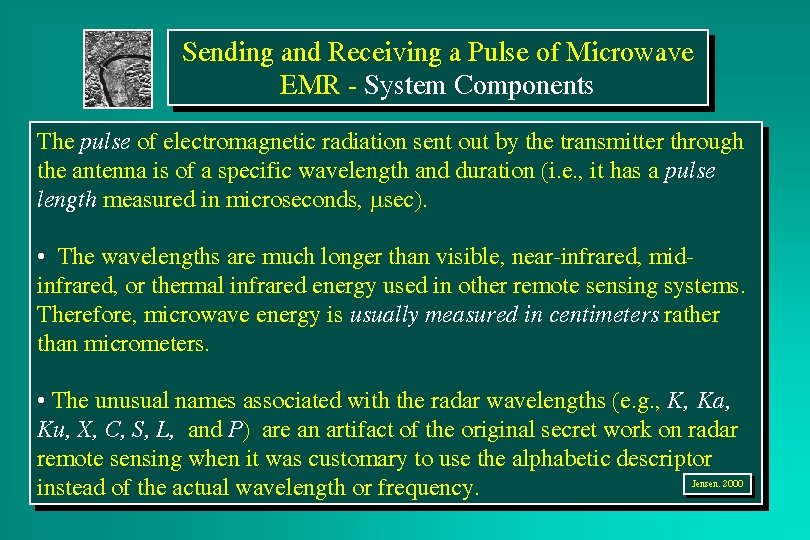 Sending and Receiving a Pulse of Microwave EMR - System Components The pulse of