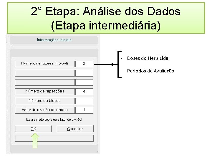 2° Etapa: Análise dos Dados (Etapa intermediária) - Doses do Herbicida - Períodos de