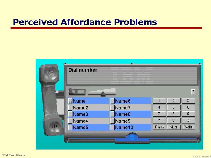 Perceived Affordance Problems IBM Real Phone Saul Greenberg 